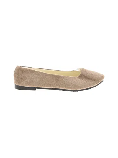 Pre-owned Unbranded Flats In Tan
