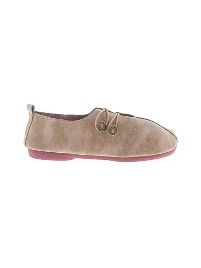 Pre-owned Unbranded Flats In Tan