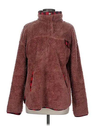 Pre-owned Unbranded Fleece Jacket In Burgundy