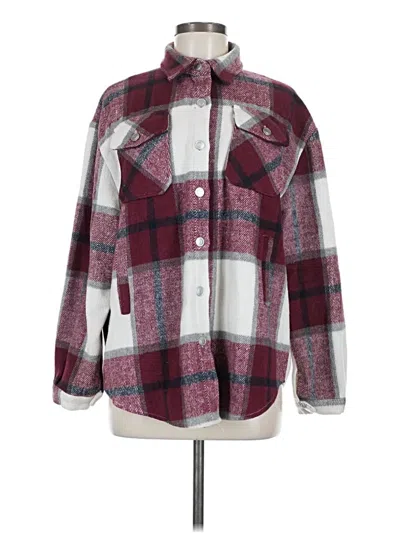 Pre-owned Unbranded Fleece Jacket In Burgundy