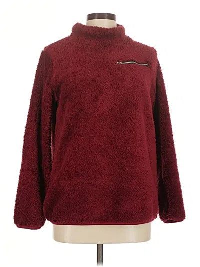 Pre-owned Unbranded Fleece Jacket In Burgundy