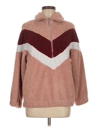 Pre-owned Unbranded Fleece Jacket In Burgundy