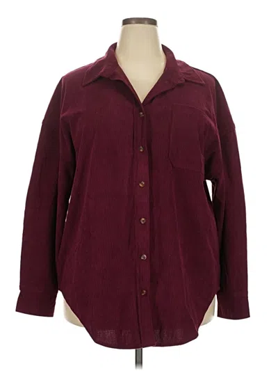 Pre-owned Unbranded Fleece Jacket In Burgundy
