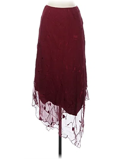 Pre-owned Unbranded Formal Skirt In Burgundy