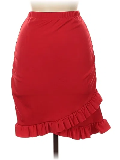 Pre-owned Unbranded Formal Skirt In Red