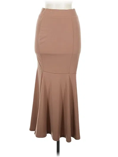 Pre-owned Unbranded Formal Skirt In Tan