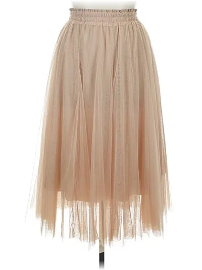 Pre-owned Unbranded Formal Skirt In Tan