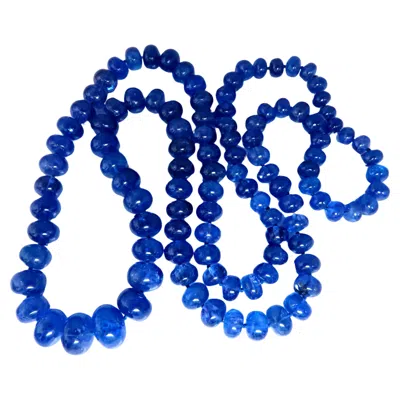 Pre-owned Unbranded Gia Certified Natural Tanzanite Bead Necklace 12417 In Multi