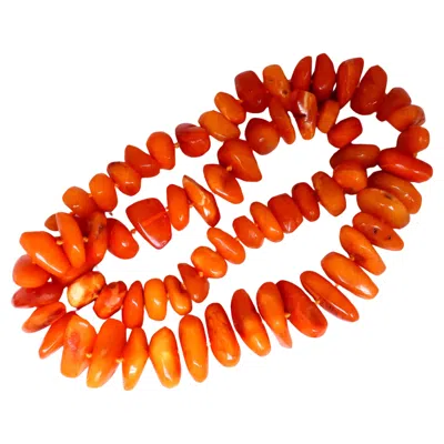 Pre-owned Unbranded Gia Certified Natural Yellow Orange Amber Bead Necklace 12416