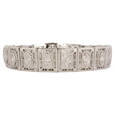 Pre-owned Unbranded Hand-made 14k & Platinum Women Bracelet With Diamonds In Multi