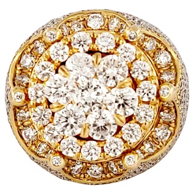 Pre-owned Unbranded Hand-made 14k Yellow Gold Ring With Diamonds Size 10.25