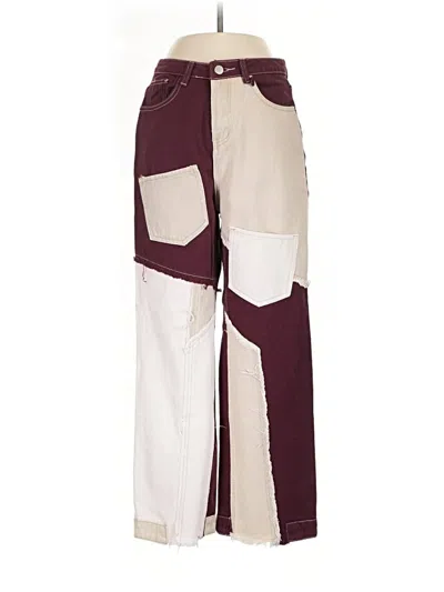 Pre-owned Unbranded Jeans In Burgundy
