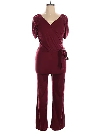 Pre-owned Unbranded Jumpsuit In Burgundy