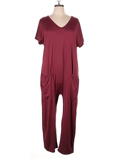 Pre-owned Unbranded Jumpsuit In Burgundy