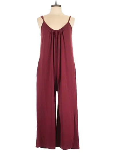 Pre-owned Unbranded Jumpsuit In Burgundy