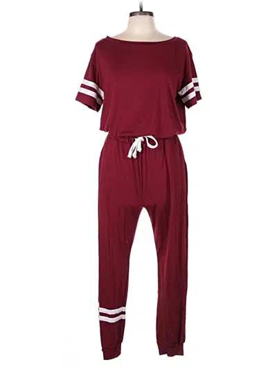 Pre-owned Unbranded Jumpsuit In Burgundy