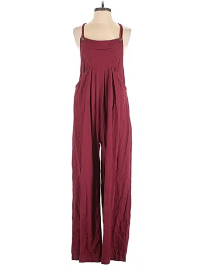 Pre-owned Unbranded Jumpsuit In Burgundy
