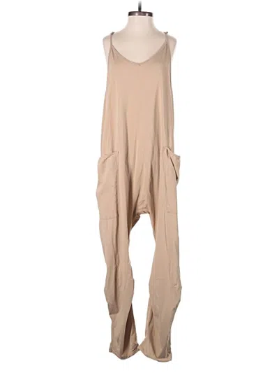 Pre-owned Unbranded Jumpsuit In Tan