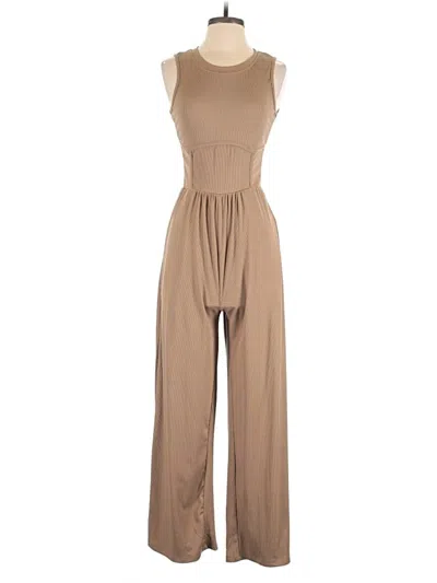Pre-owned Unbranded Jumpsuit In Tan