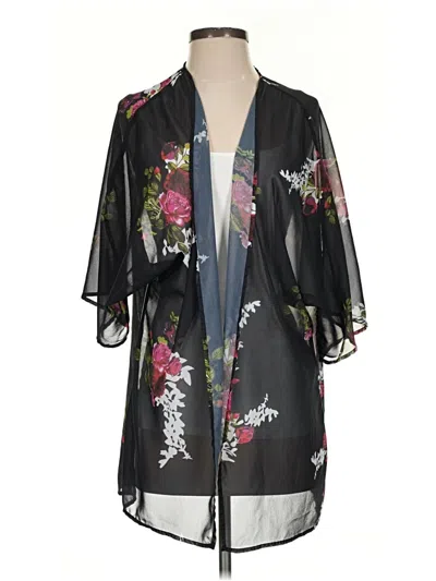 Pre-owned Unbranded Kimono In Black