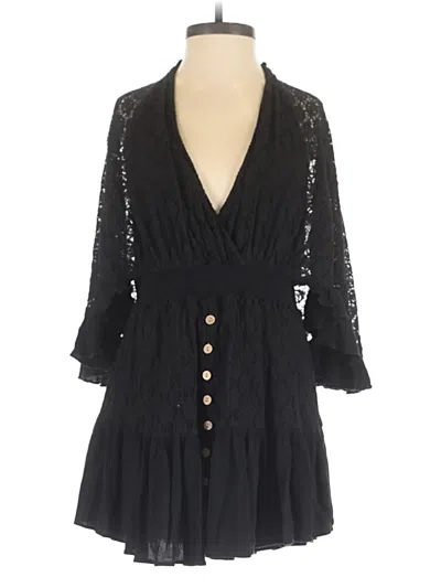 Pre-owned Unbranded Kimono In Black