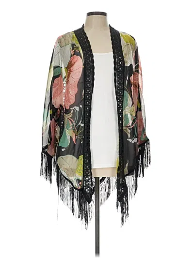 Pre-owned Unbranded Kimono In Black