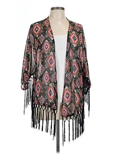 Pre-owned Unbranded Kimono In Black