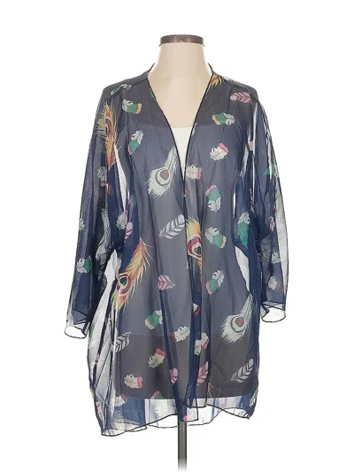 Pre-owned Unbranded Kimono In Blue
