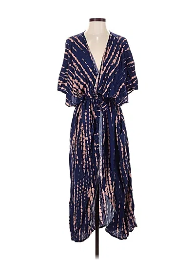 Pre-owned Unbranded Kimono In Blue