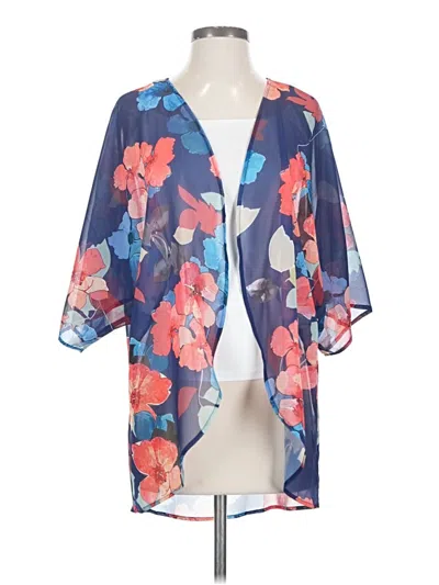 Pre-owned Unbranded Kimono In Blue