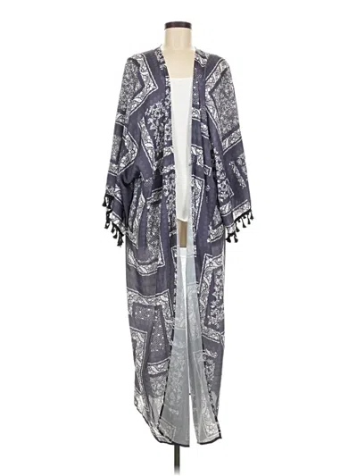 Pre-owned Unbranded Kimono In Blue