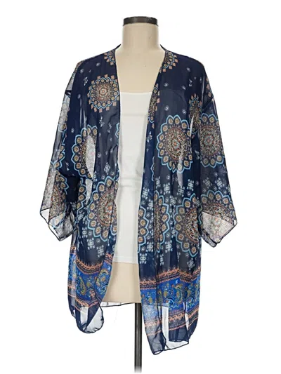Pre-owned Unbranded Kimono In Blue