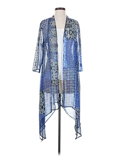 Pre-owned Unbranded Kimono In Blue
