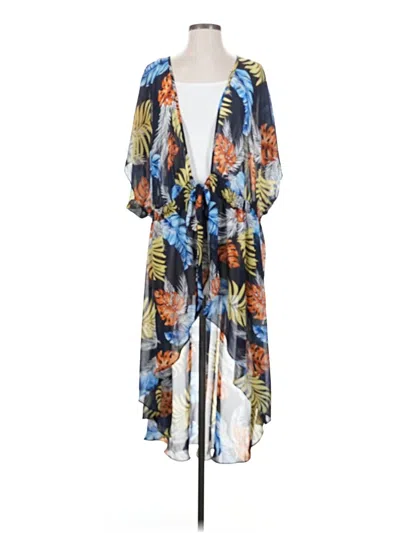 Pre-owned Unbranded Kimono In Blue