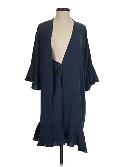 Pre-owned Unbranded Kimono In Blue