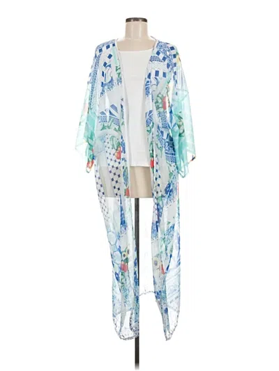 Pre-owned Unbranded Kimono In Blue