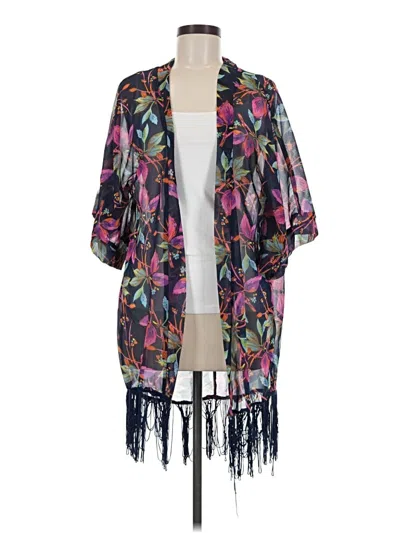 Pre-owned Unbranded Kimono In Blue