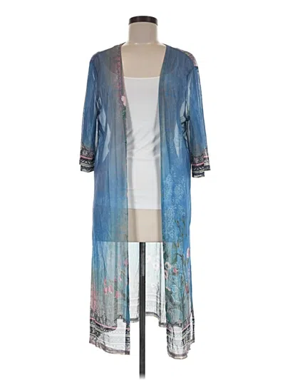 Pre-owned Unbranded Kimono In Blue