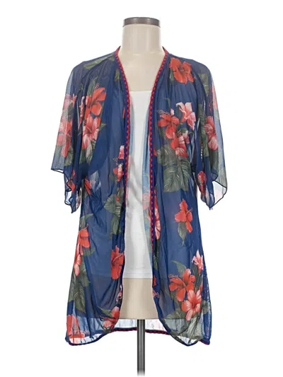 Pre-owned Unbranded Kimono In Blue