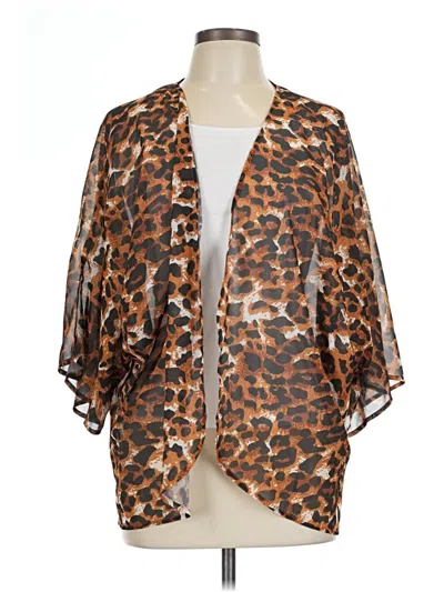 Pre-owned Unbranded Kimono In Brown