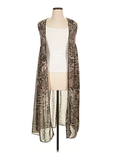 Pre-owned Unbranded Kimono In Brown
