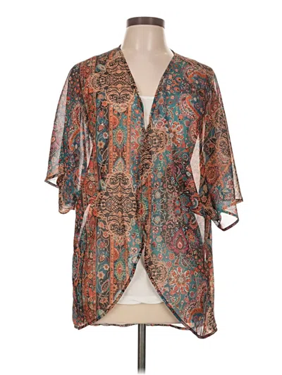 Pre-owned Unbranded Kimono In Brown