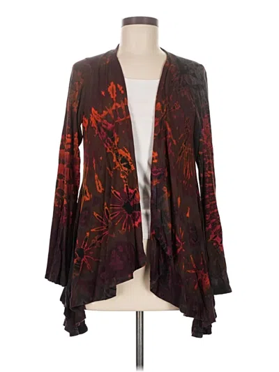 Pre-owned Unbranded Kimono In Burgundy