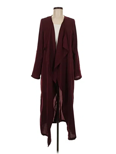 Pre-owned Unbranded Kimono In Burgundy