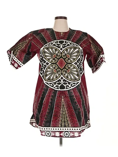 Pre-owned Unbranded Kimono In Burgundy