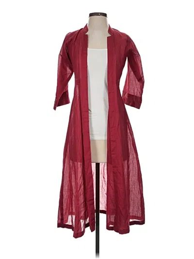 Pre-owned Unbranded Kimono In Burgundy