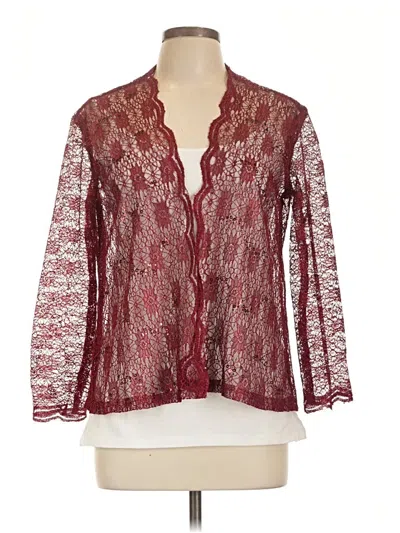Pre-owned Unbranded Kimono In Burgundy