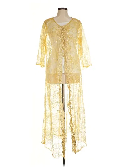 Pre-owned Unbranded Kimono In Gold