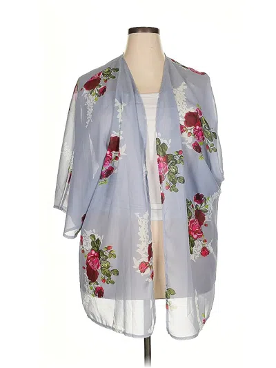 Pre-owned Unbranded Kimono In Gray