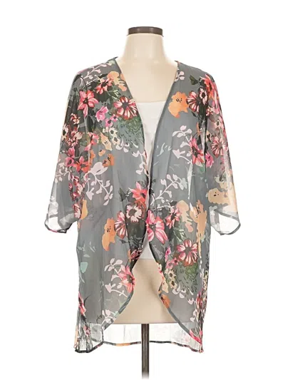 Pre-owned Unbranded Kimono In Gray